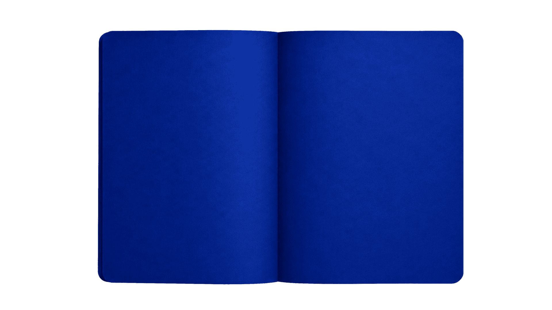 Caderno Blueprint aberto em páginas em branco, surgindo sobre a mesa